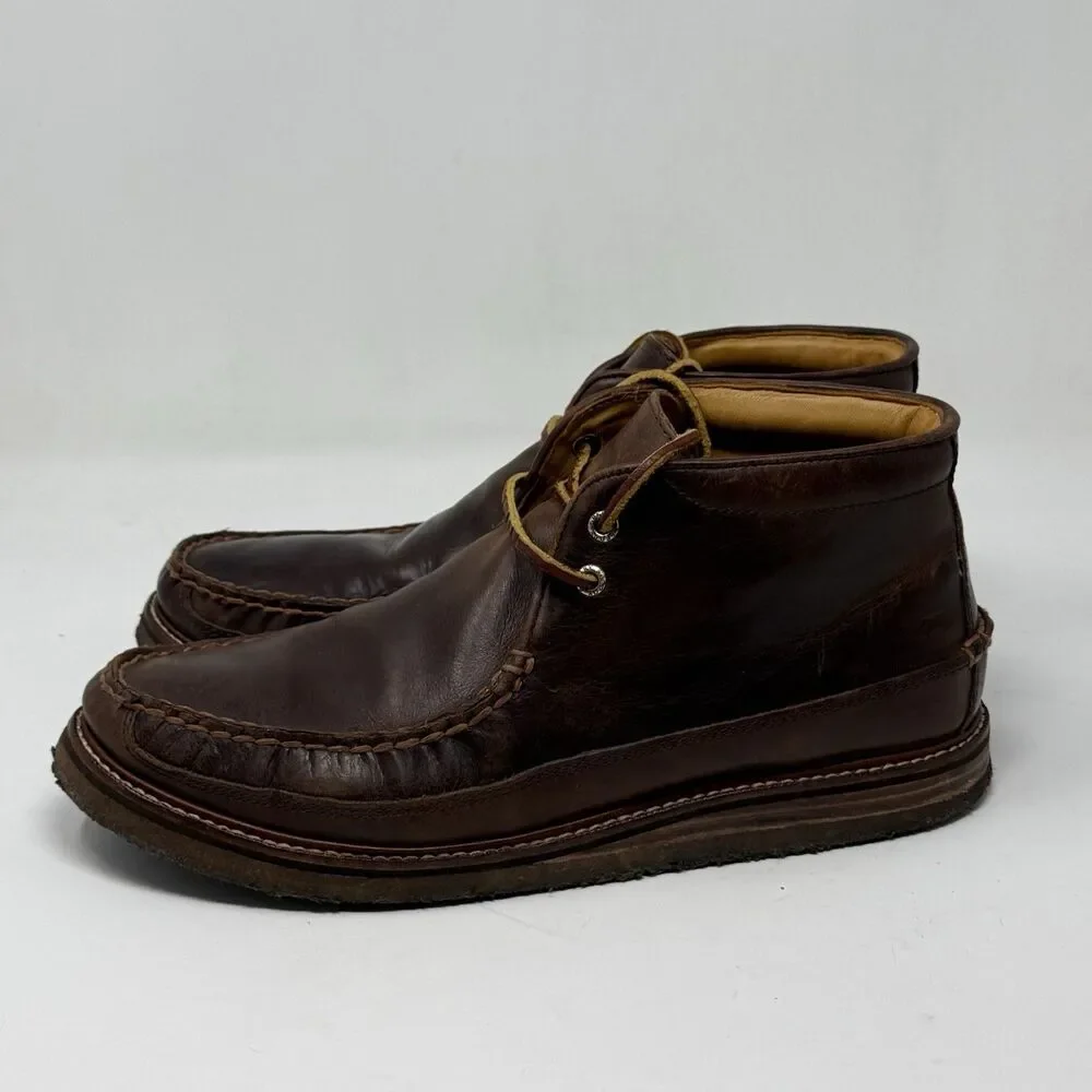 Sperry Gold Cup Chukka Boots Mens 11 M Brown Leather Crepe Sole Preppy Urban